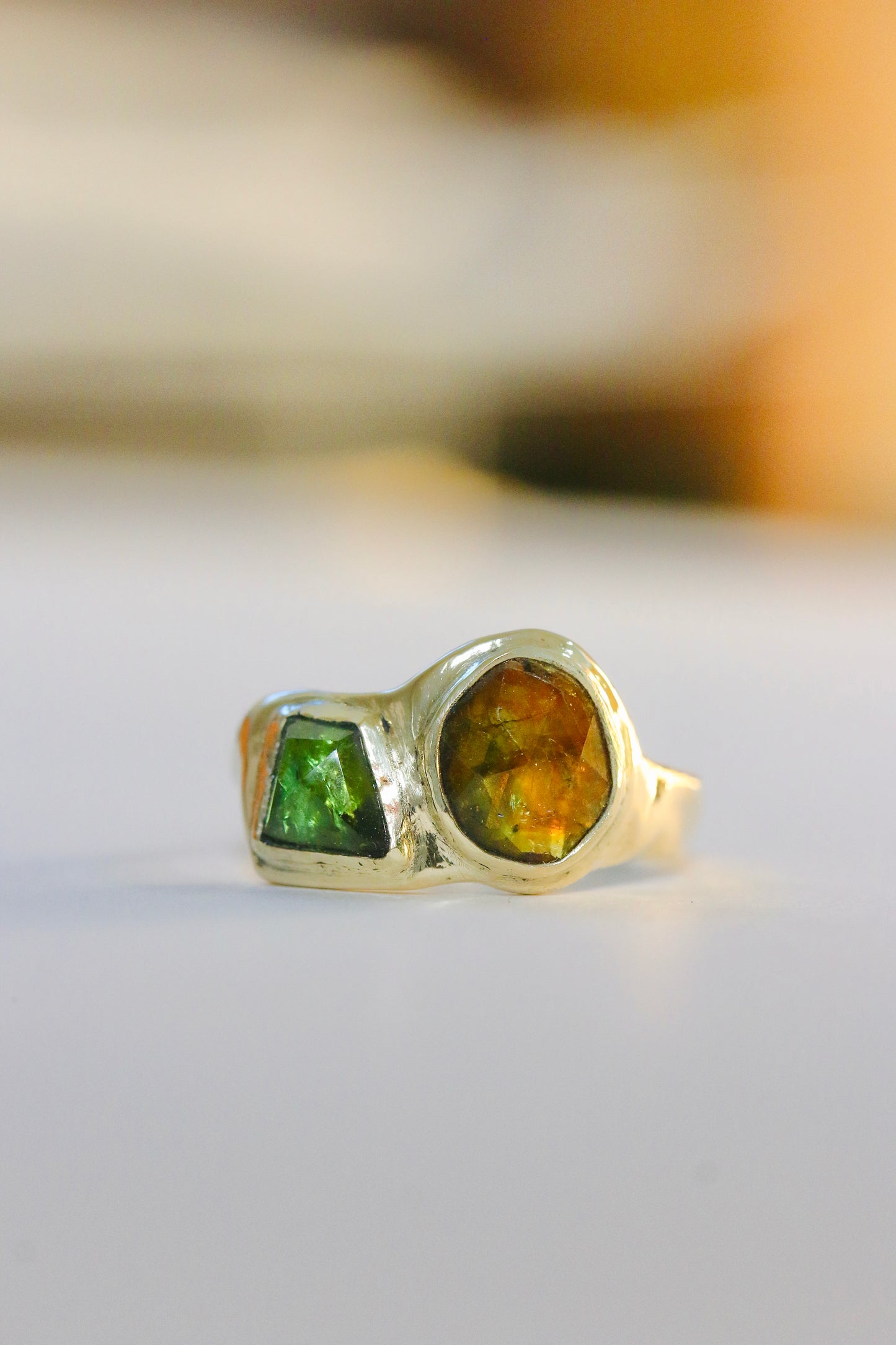 Green tourmaline ring