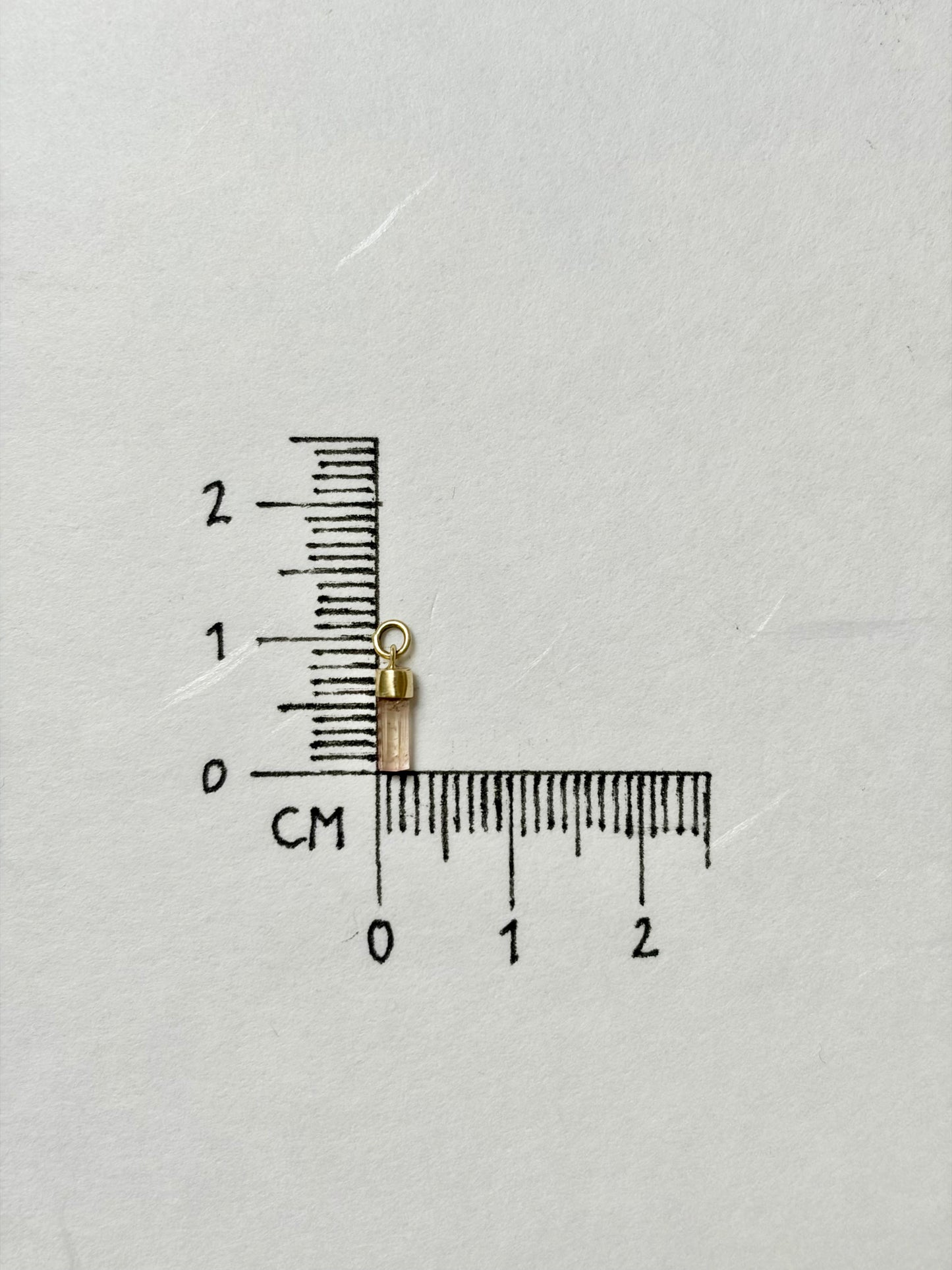 Peachy toermalijn mini hanger 14k geel goud