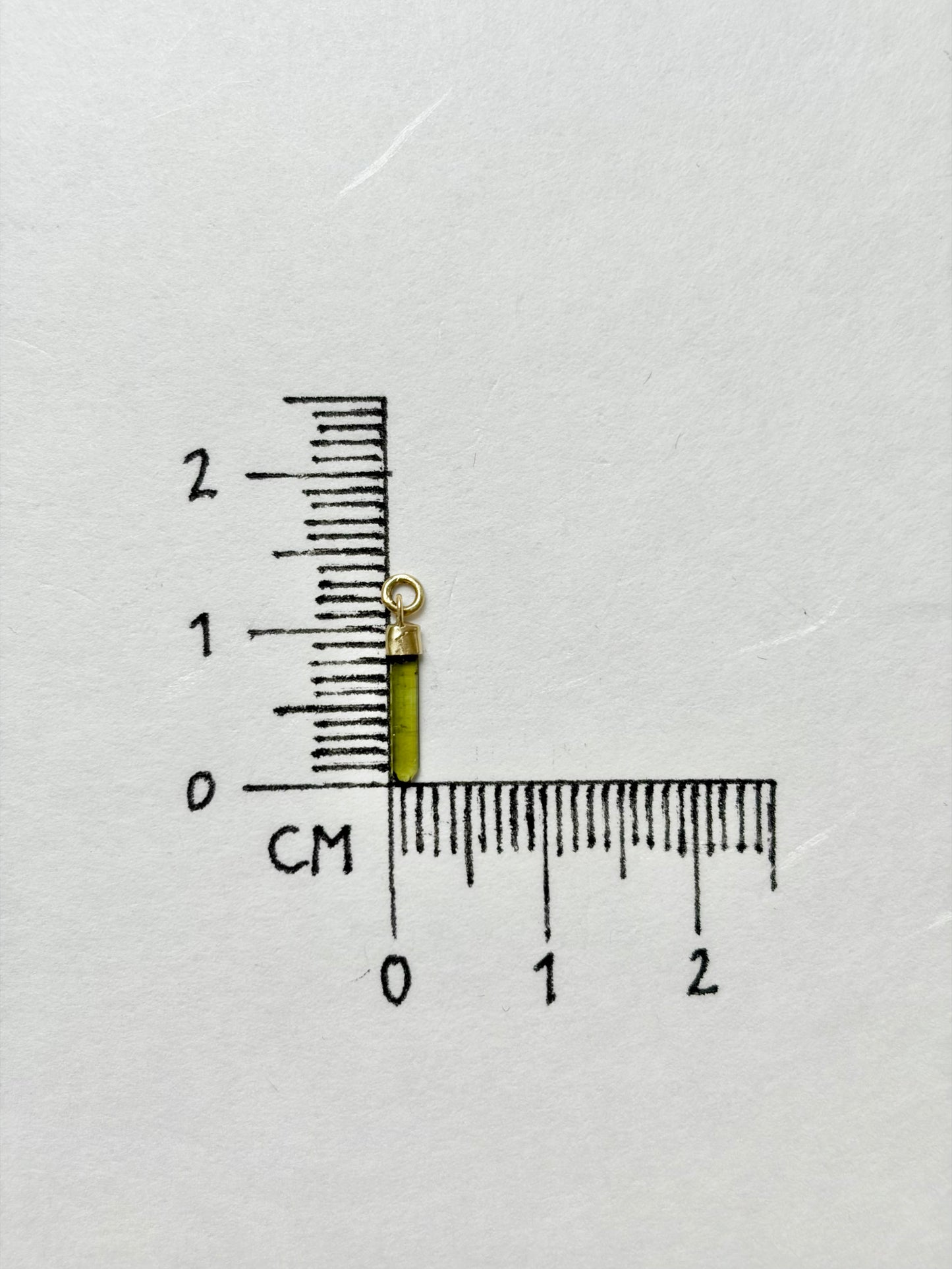 Groene toermalijn mini hanger 14k geel goud