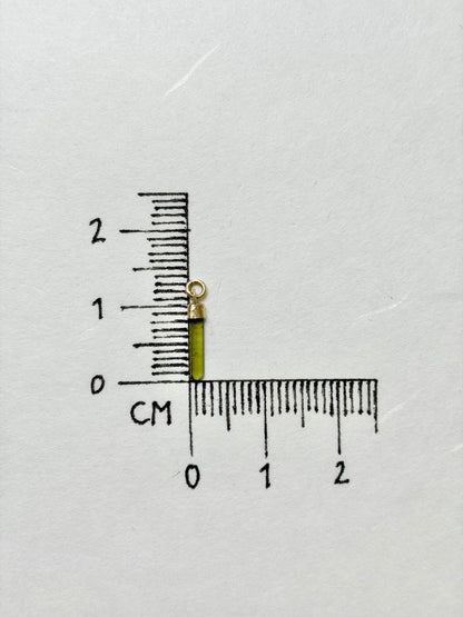 Groene toermalijn mini hanger 14k geel goud