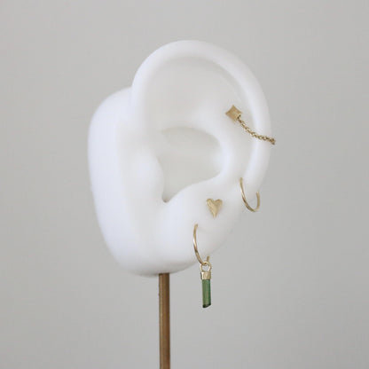 Mini ruwe groene & blauwe toermalijn charm