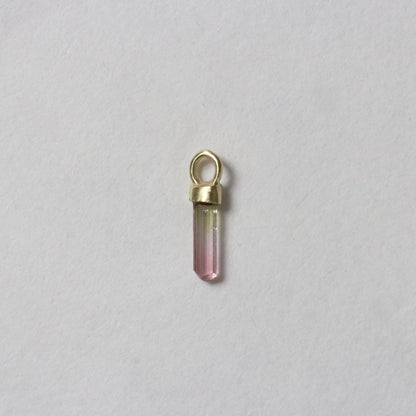 Mini ruwe roze, groen & watermeloen toermalijn charm