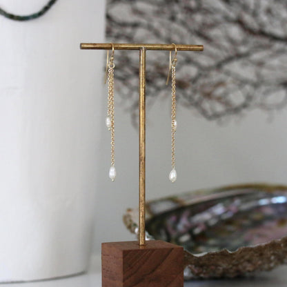 Druppeloorbellen met natuurlijke parels