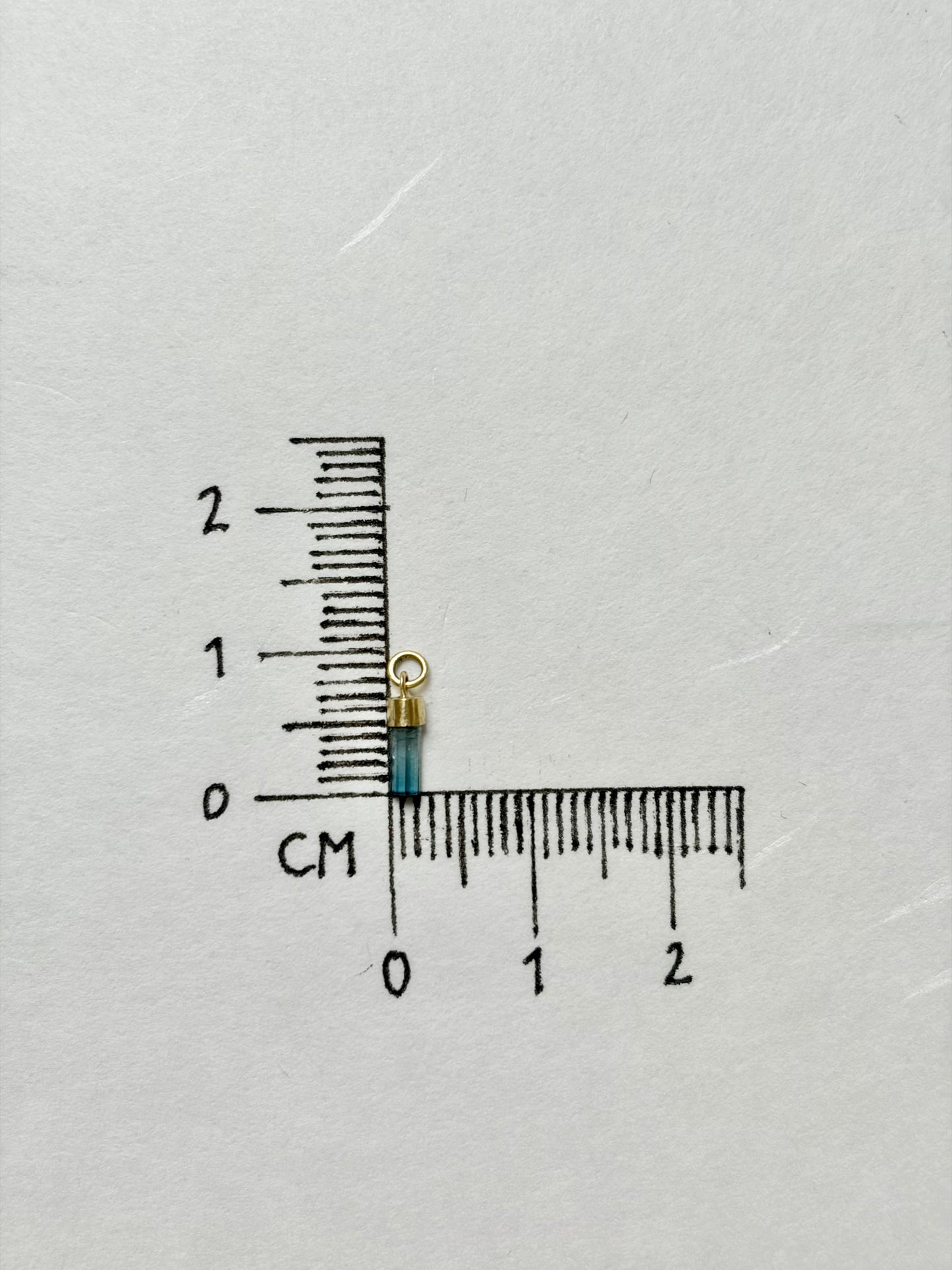 Blauwe toermalijn mini hanger 14k geel goud