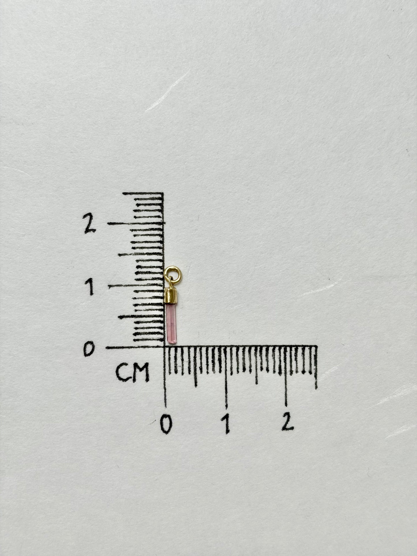 Roze toermalijn mini hanger 14k geel goud