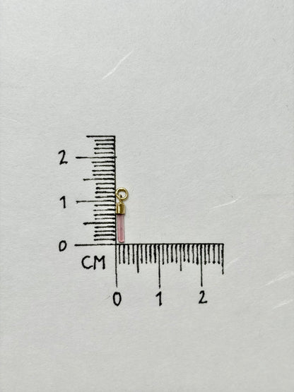 Roze toermalijn mini hanger 14k geel goud