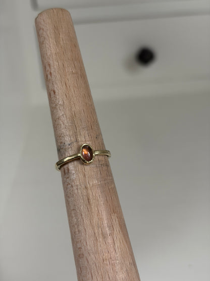 Perzik toermalijn cabochon ring