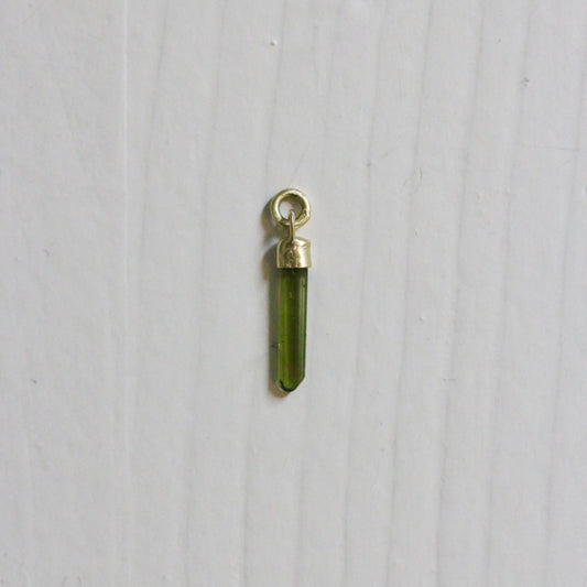 Groene toermalijn mini hanger 14k geel goud