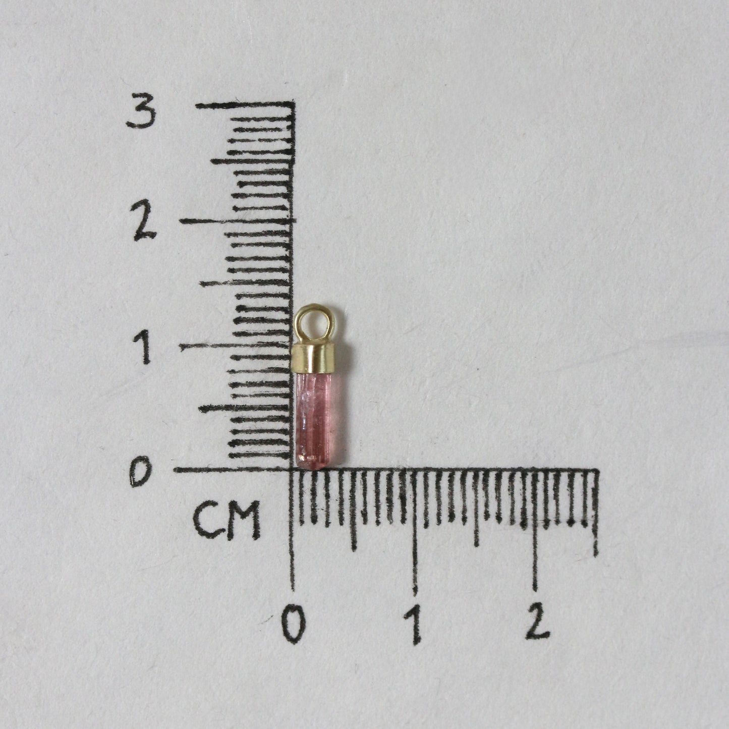 Mini ruwe roze & watermeloen toermalijn charm