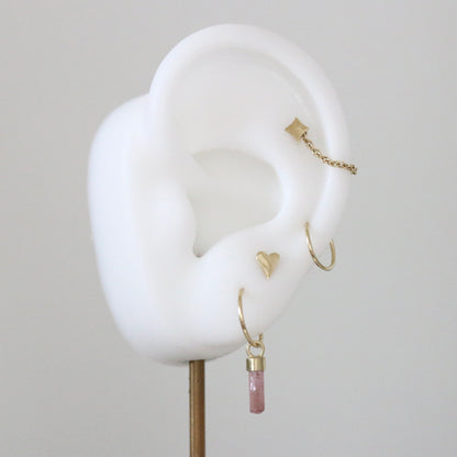 Mini ruwe roze & watermeloen toermalijn charm