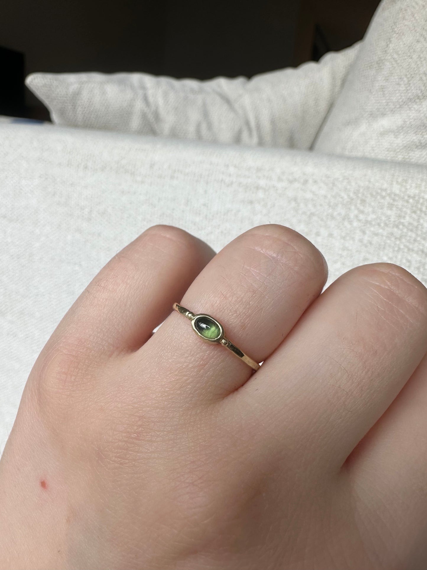 Groene saffier ring