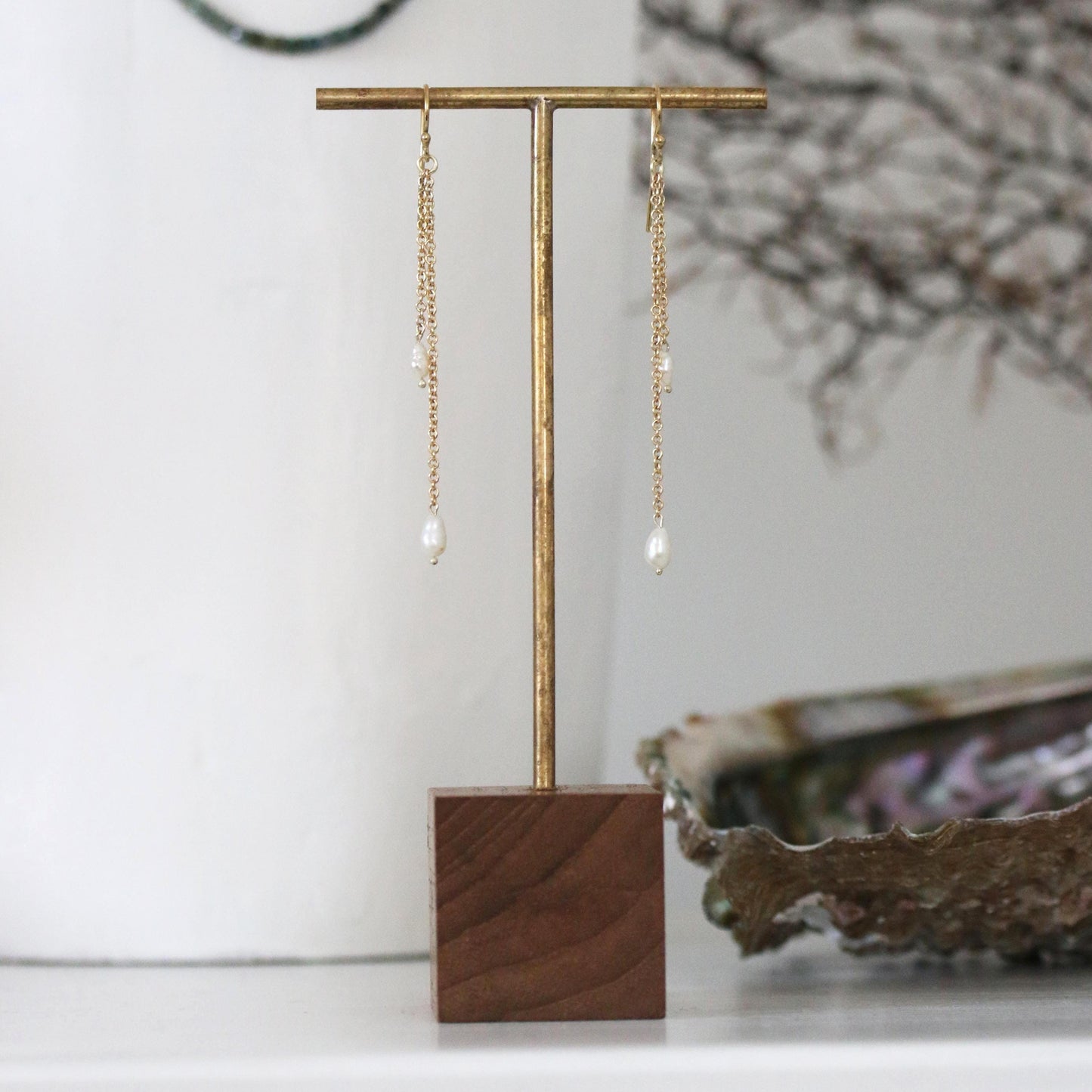 Druppeloorbellen met natuurlijke parels