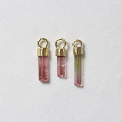 Mini ruwe roze & watermeloen toermalijn charm