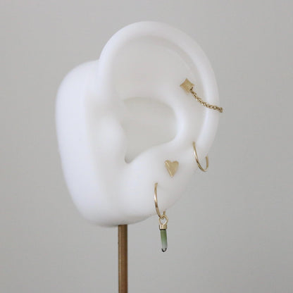 Mini ruwe groene & blauwe toermalijn charm